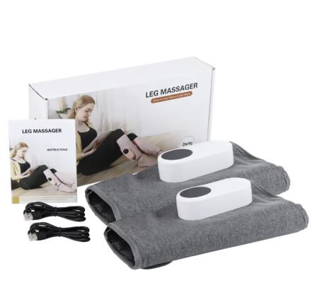 Exact supplier photograph of the AuraZen AirRecover double set with two wraps, two controllers and charging cables.